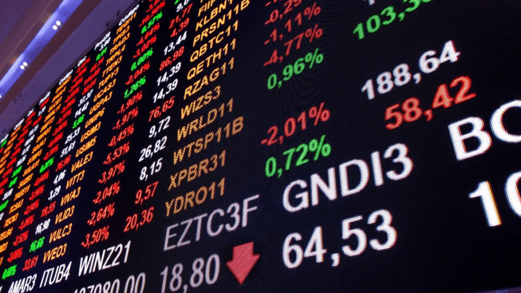 Ibovespa Foto de parte de um painel da Bolsa de Valores de SP