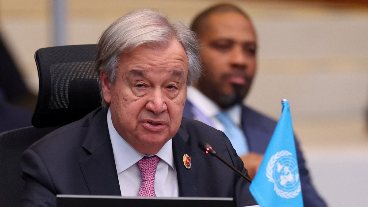 António Guterres Secretário-geral da ONU, António Guterres, falando durante conferência da ONU