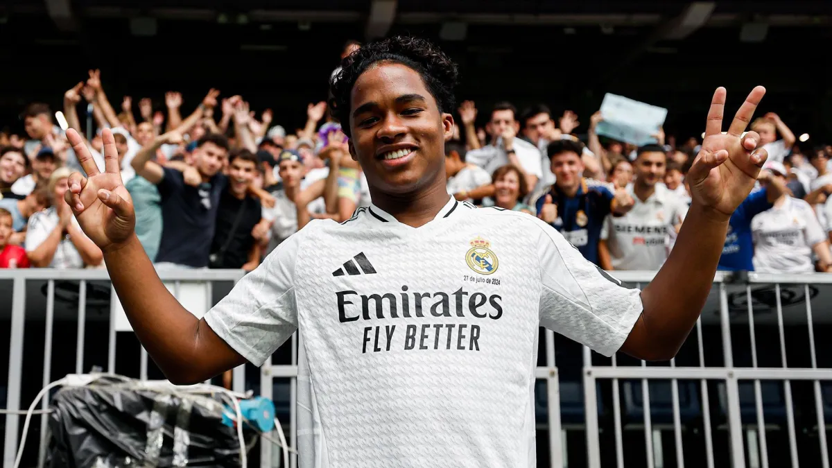 Endrick Atacante Endrick durante sua apresentação no Real Madrid