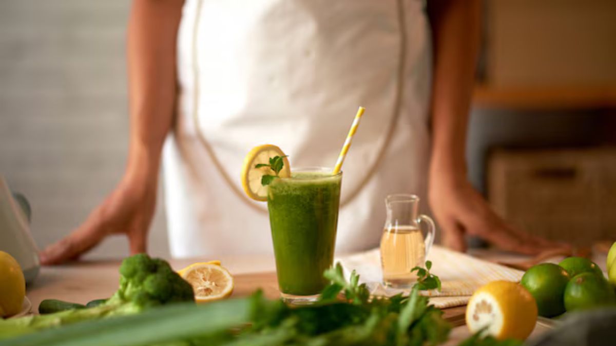 Copo de suco verde