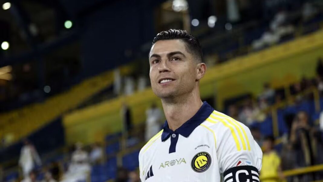 o atacante Cristiano Ronaldo durante uma partida do Al-Nassr pelo Campeonato Saudita