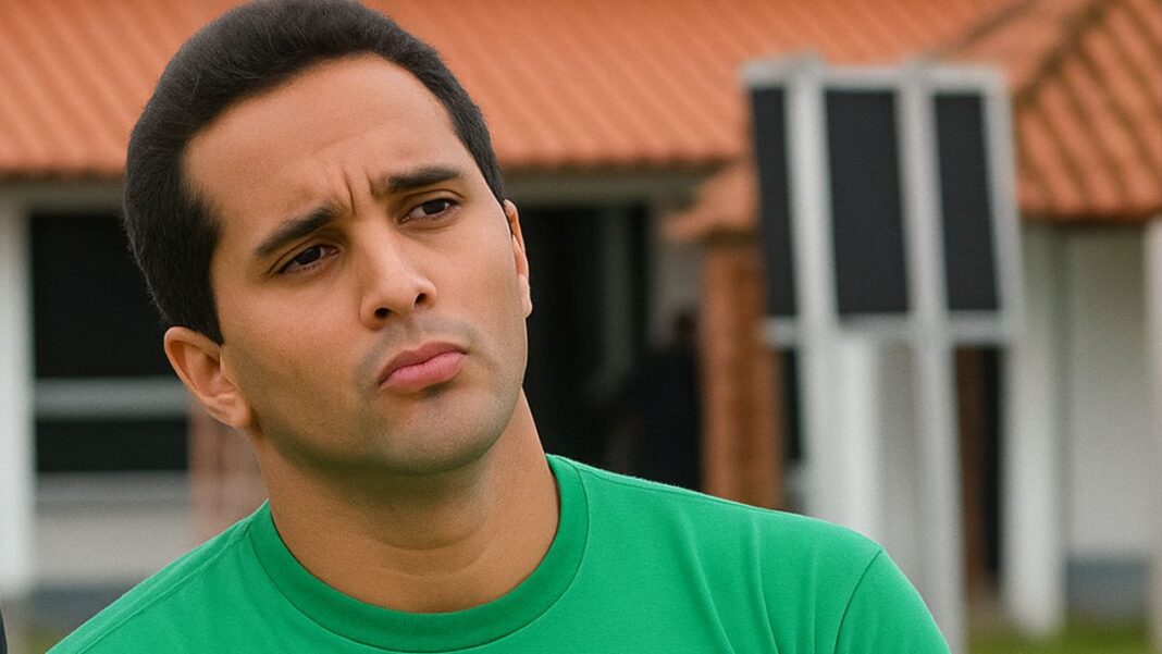 Marcinho VP vestido de camisa verde